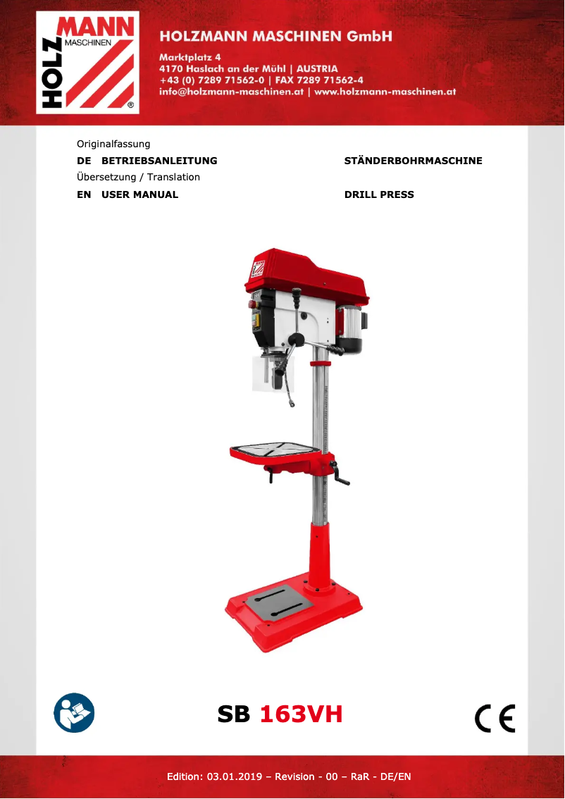 Page 1 of the manual User Manual Holzmann SB 163VH
