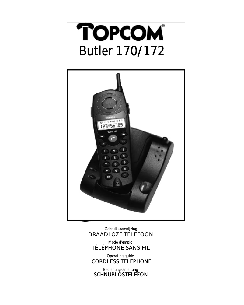 Page 1 of the manual User Manual Topcom Butler 170