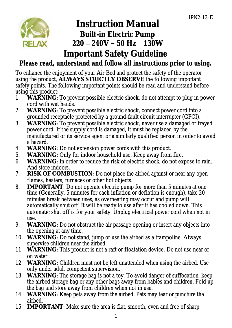 First page image of the manual for JL027296N