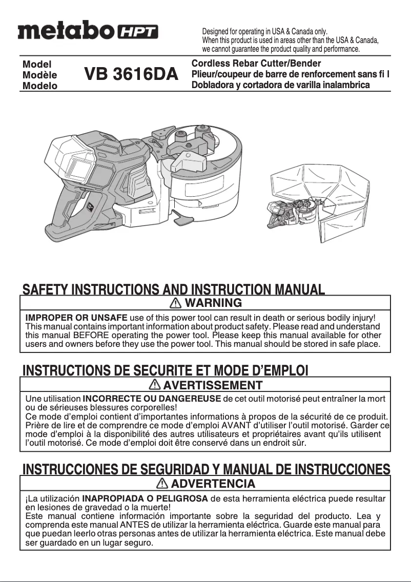 First page image of the manual for VB3616DA