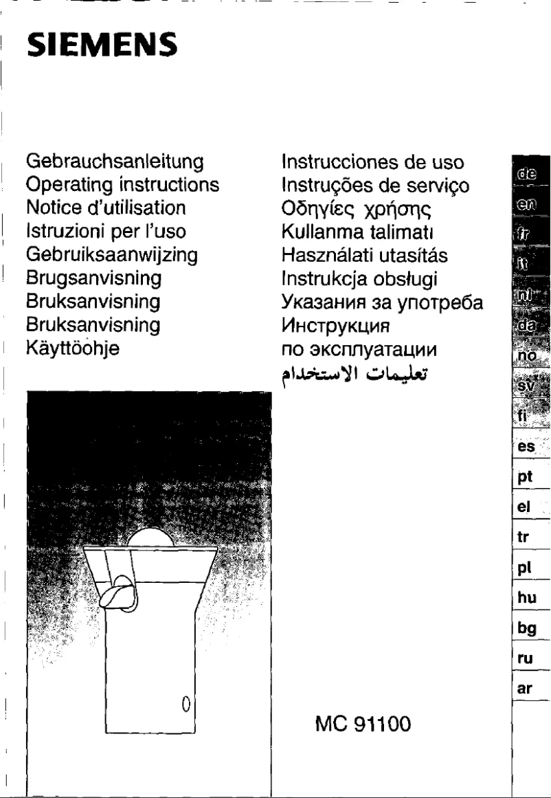 Page 1 of the manual User Manual Siemens MC91100