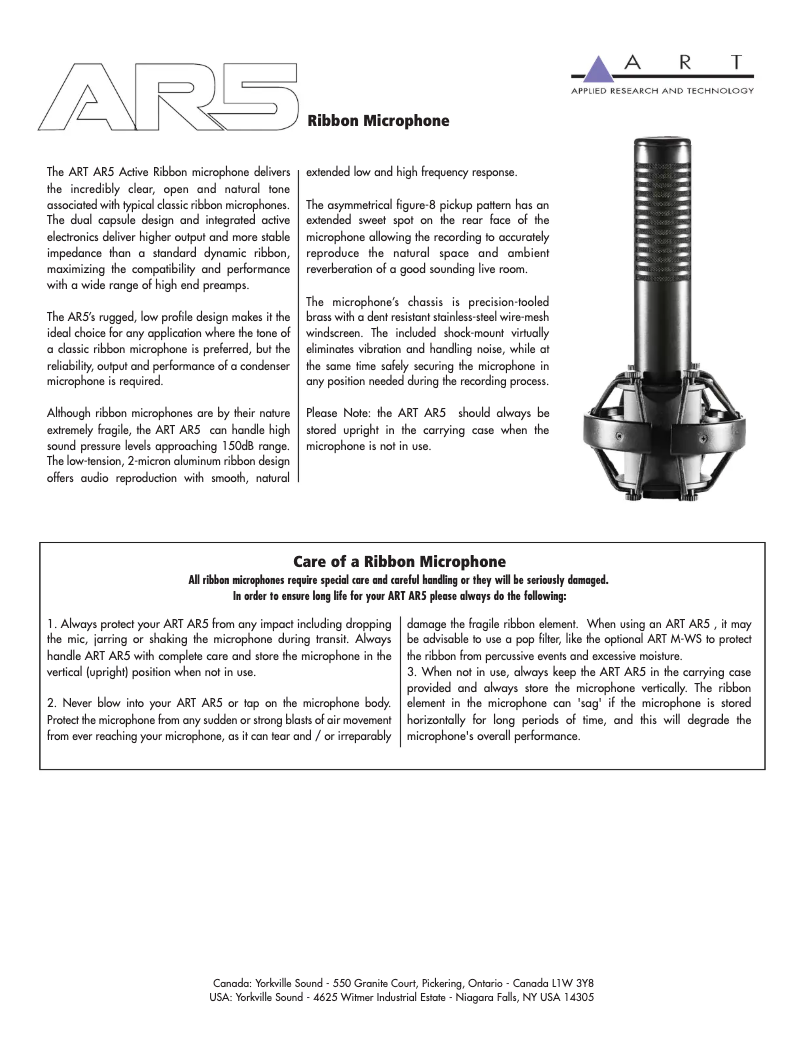 Page 1 of the manual User Manual ART AR5