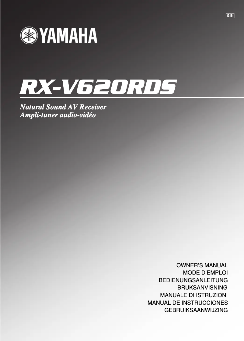 First page image of the manual for RX-V620RDS