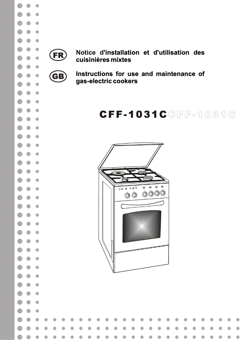 Page 1 of the manual User Manual Fagor CFF1031C