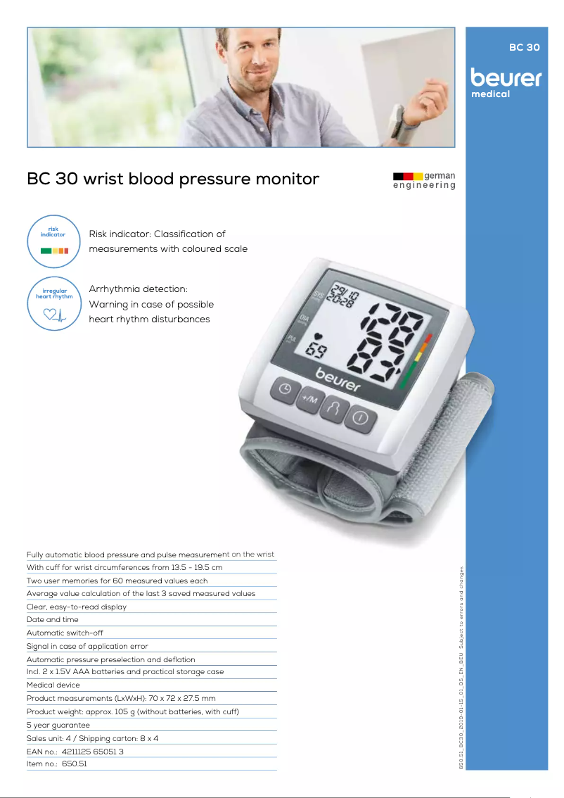 First page image of the manual for BC 30