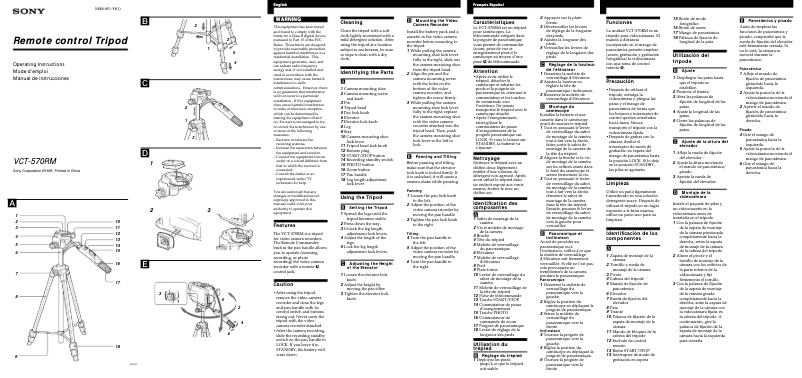 Page 1 of the manual User Manual Sony VCT-570RM