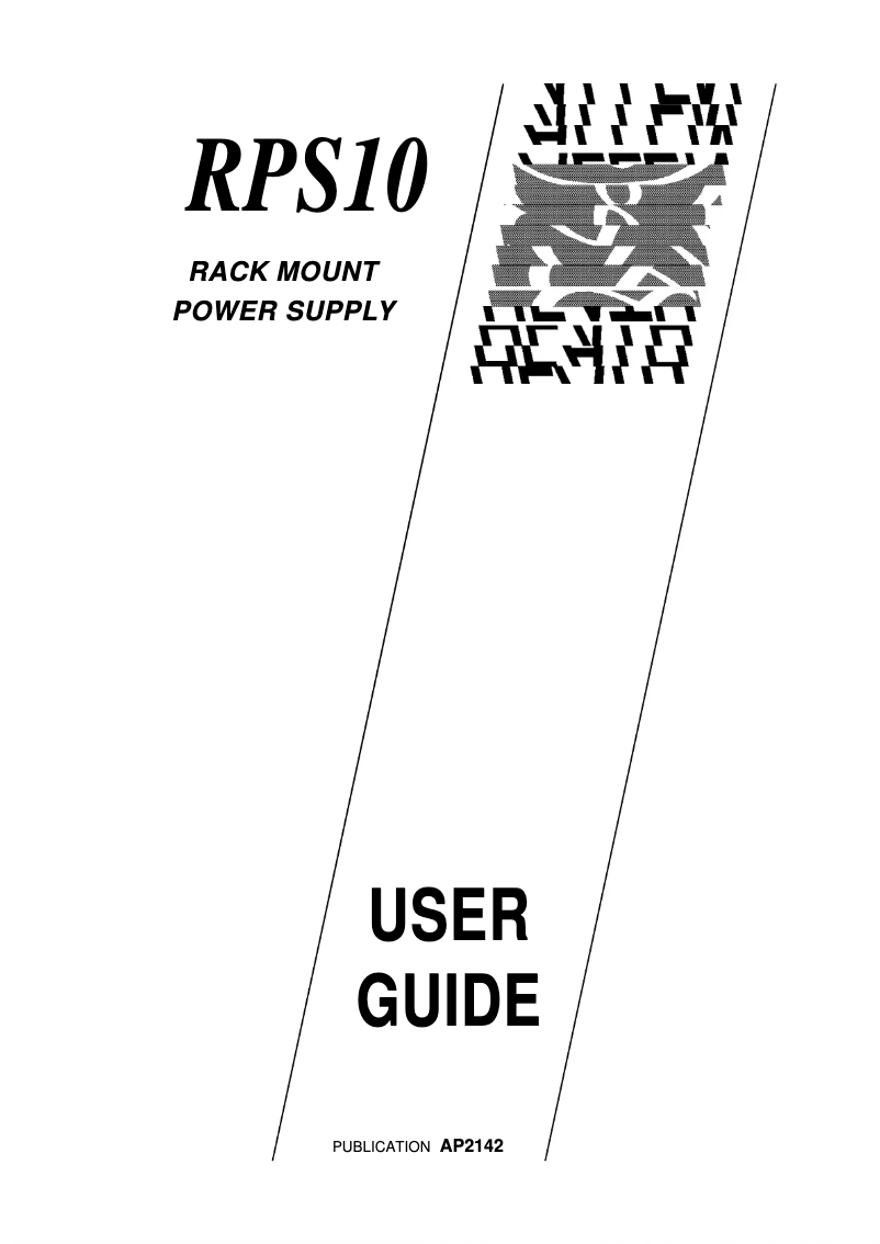Image de la première page du manuel de l'appareil RPS10