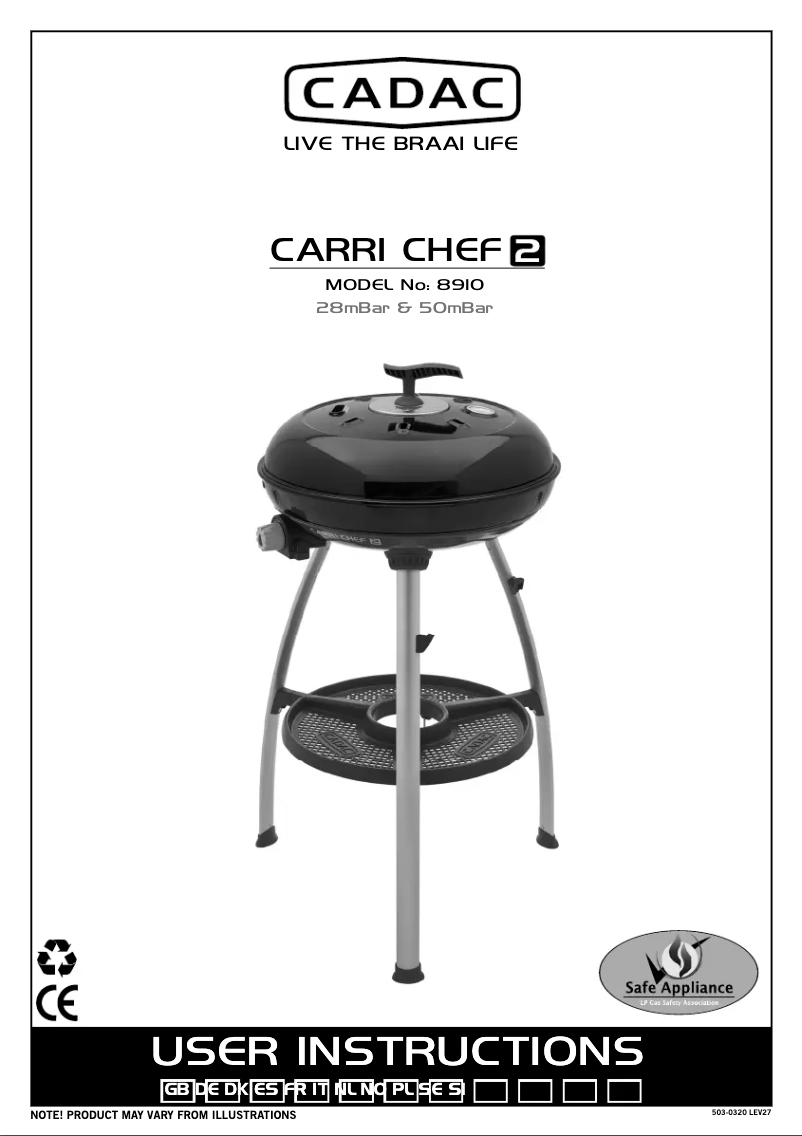 Page 1 of the manual User Manual Cadac Carri Chef 2 Skottel Combo 2