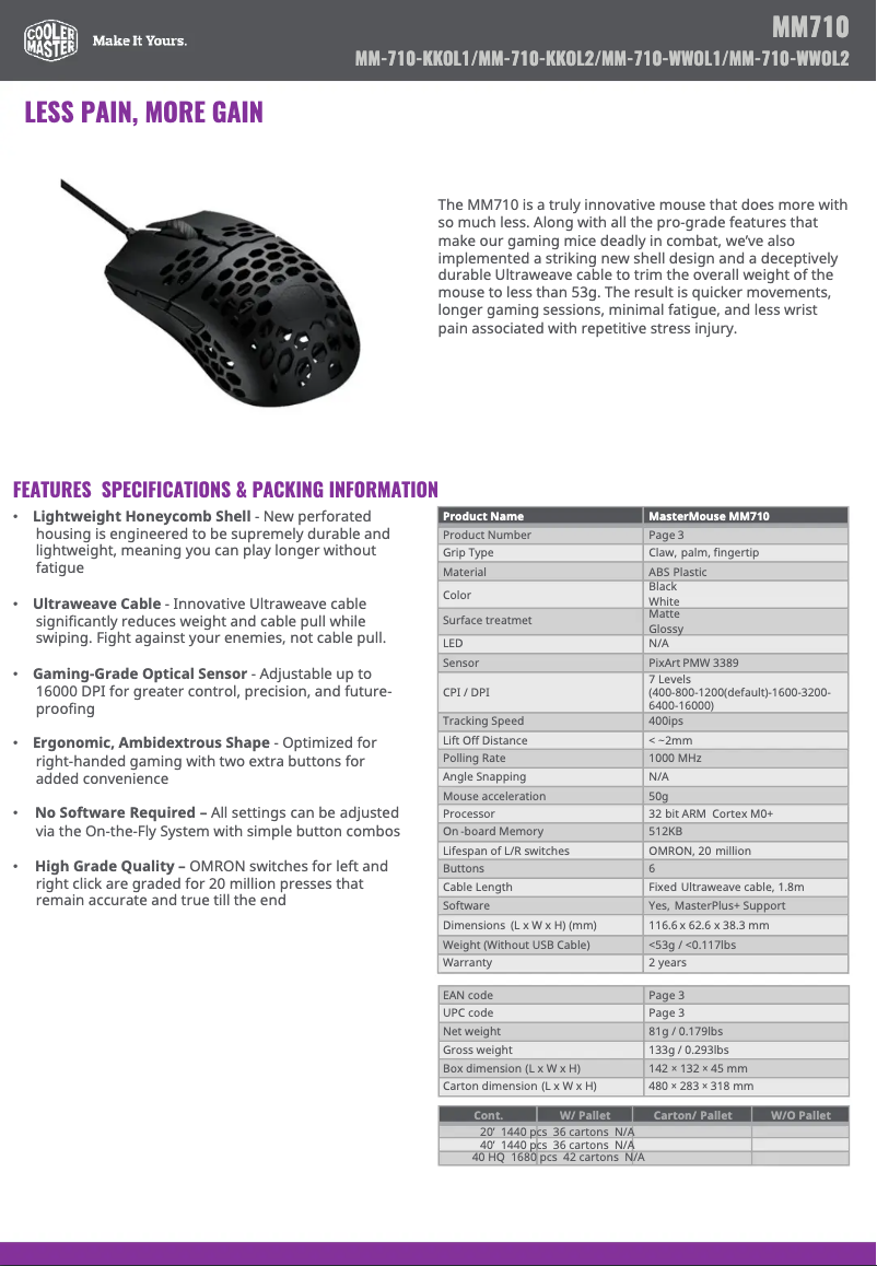 First page image of the manual for MM710