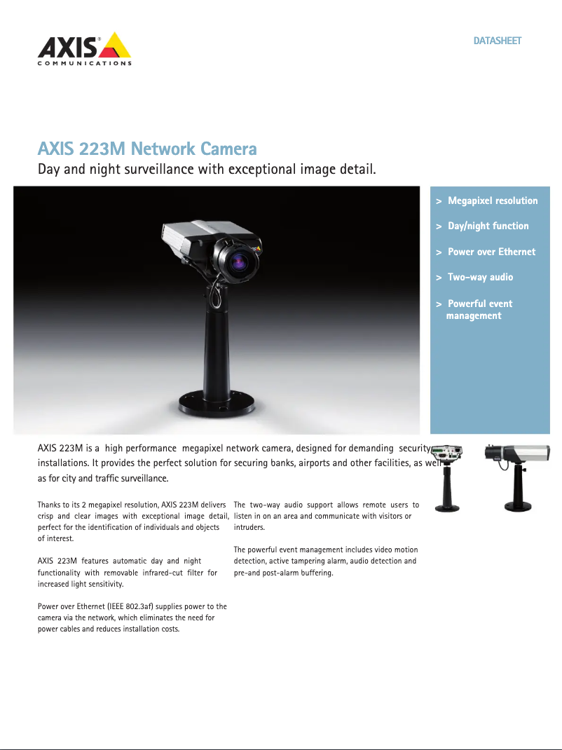 Page 1 of the manual User Manual Axis 223M Nework Camera