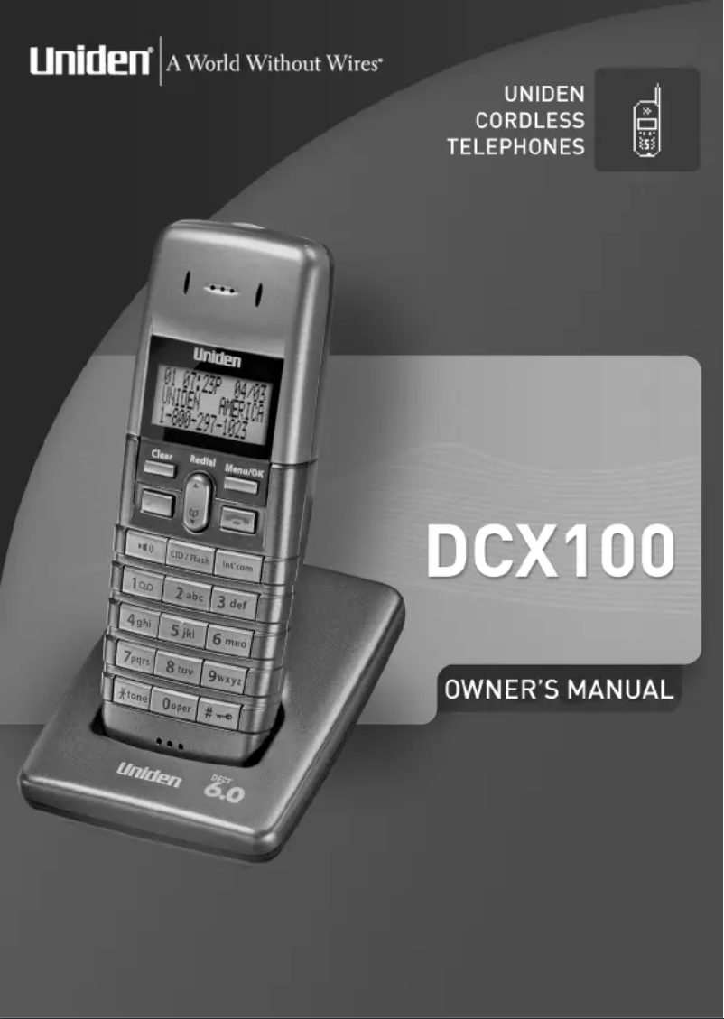 Page 1 of the manual User Manual Uniden DCX 100