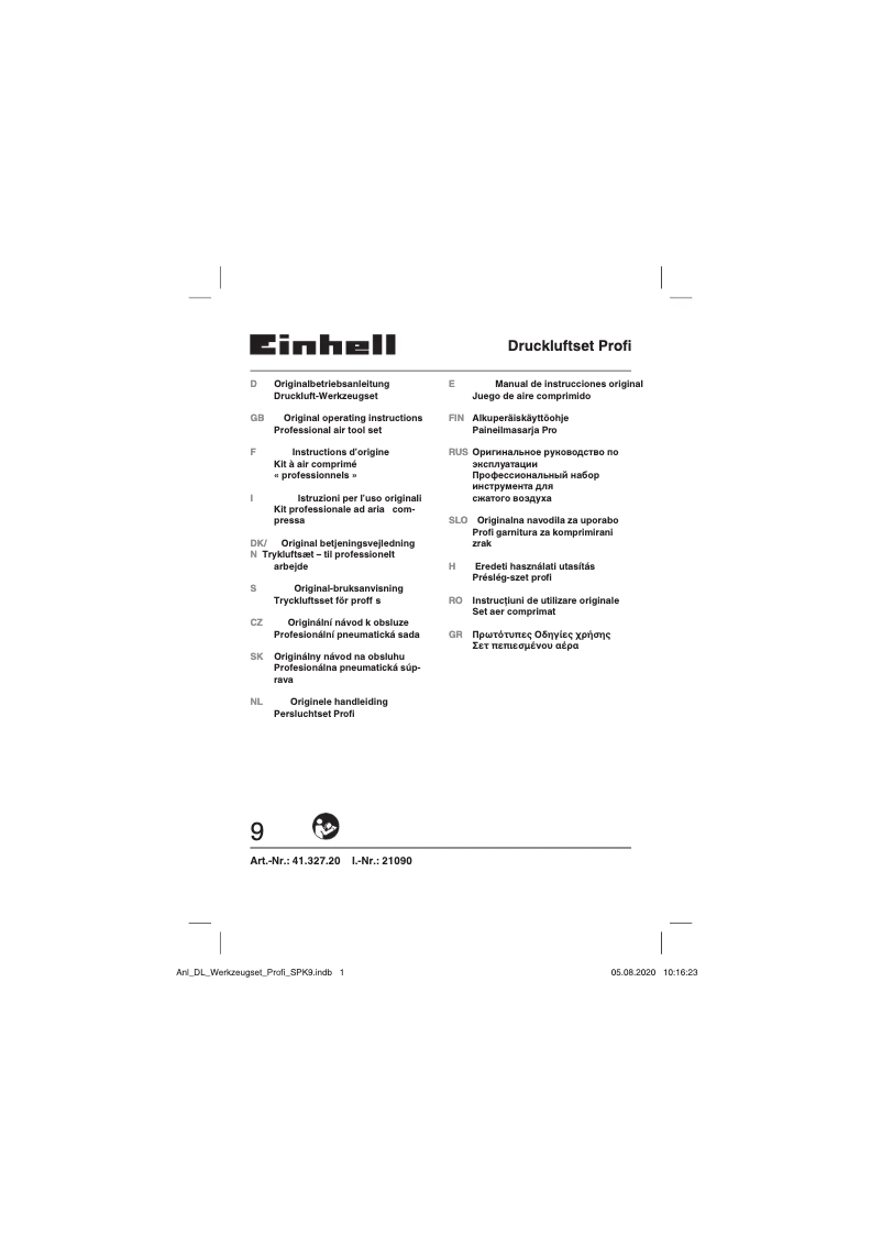 Page 1 of the manual User Manual Einhell 4132720