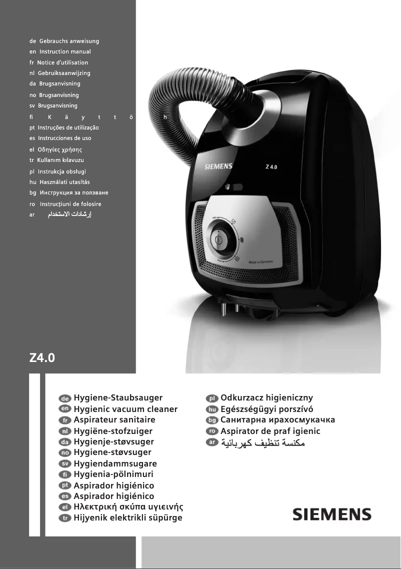 Page 1 of the manual User Manual Siemens VSZ4G1400