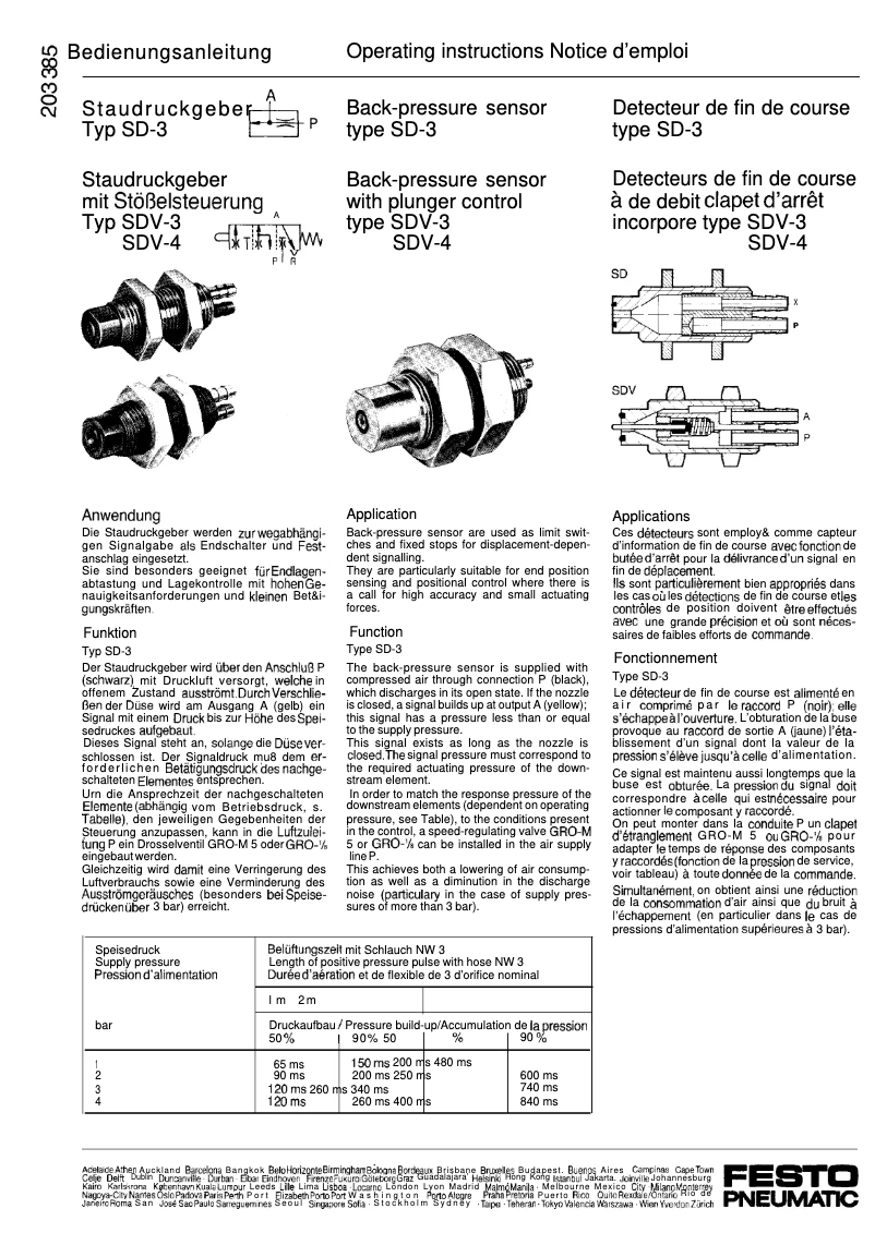 Page 1 of the manual User Manual Festo SD-3