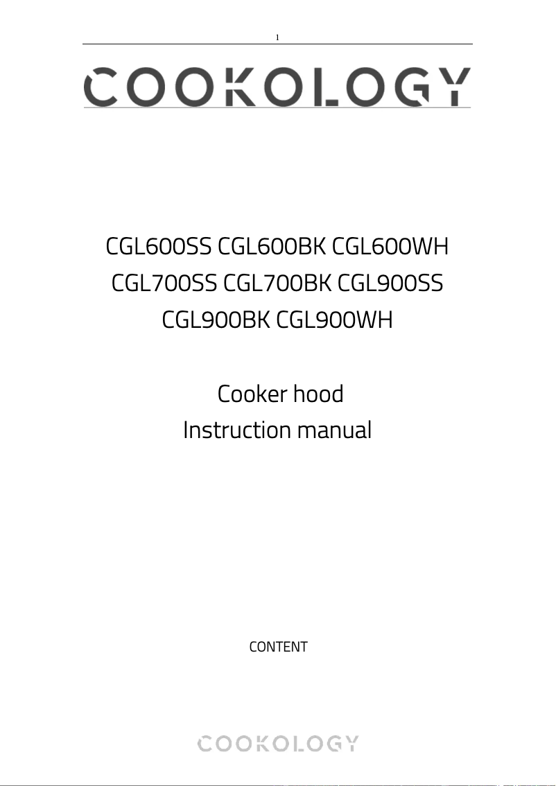 First page image of the manual for CGL900SS/A