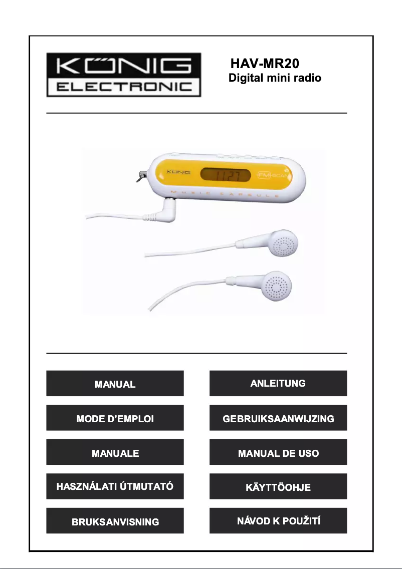 First page image of the manual for HAV-MR20
