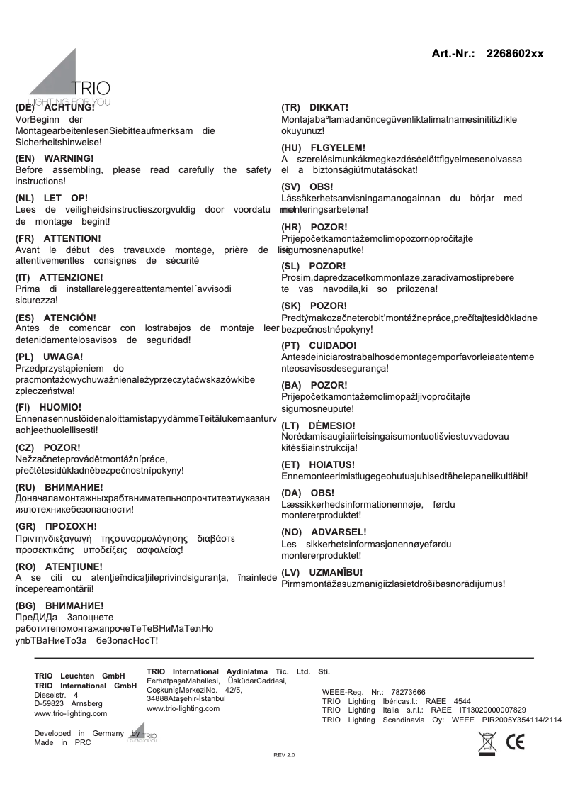 First page image of the manual for Adaja 226860242