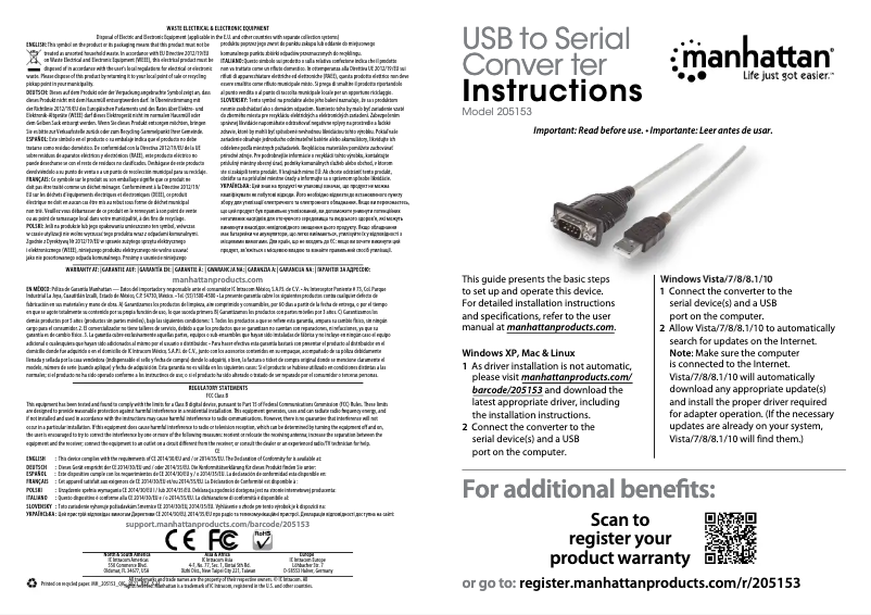 First page image of the manual for 205153