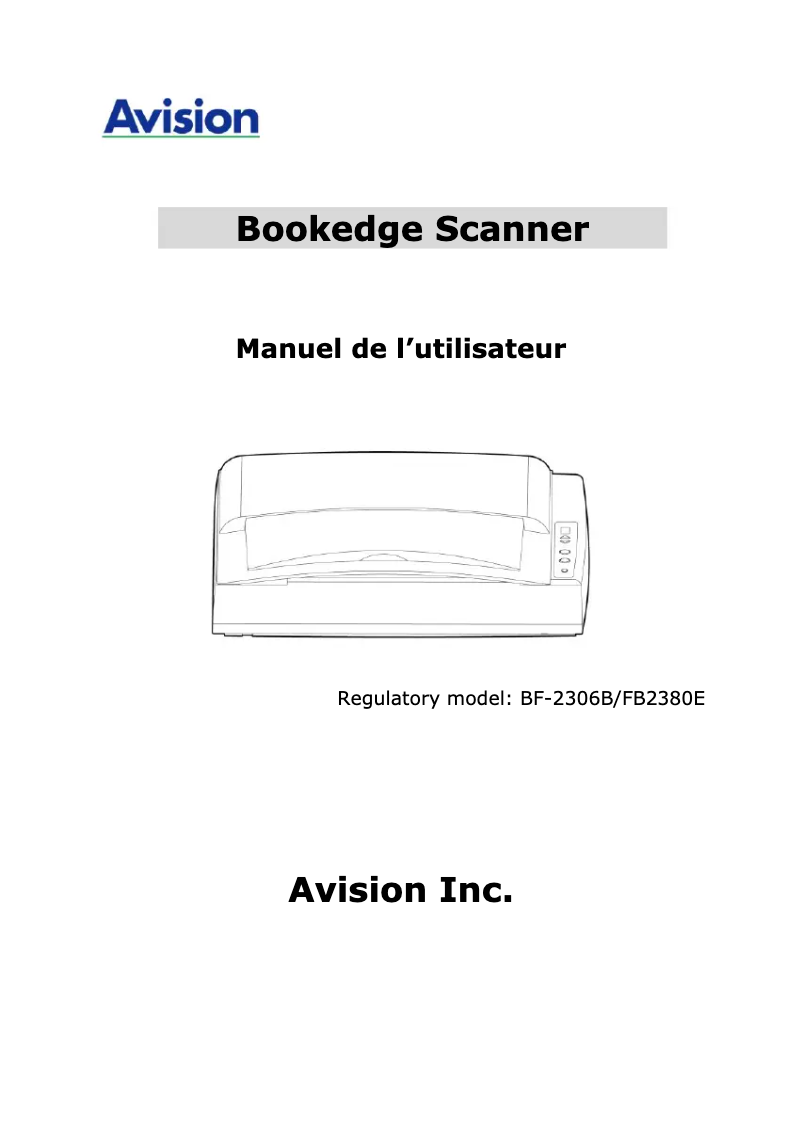 First page image of the manual for FB2380E