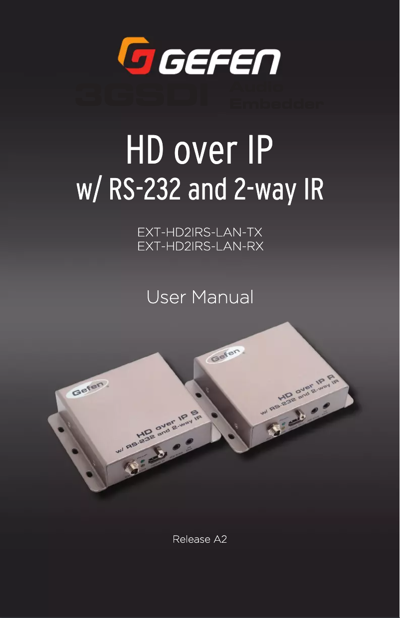 First page image of the manual for EXT-HD2IRS-LAN-RX