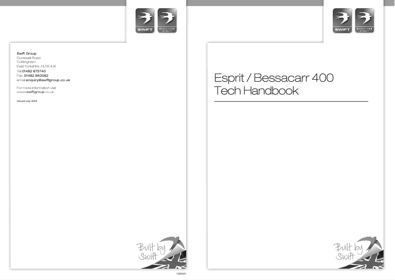 Page 1 of the manual User Manual Swift Esprit 400 (2014)