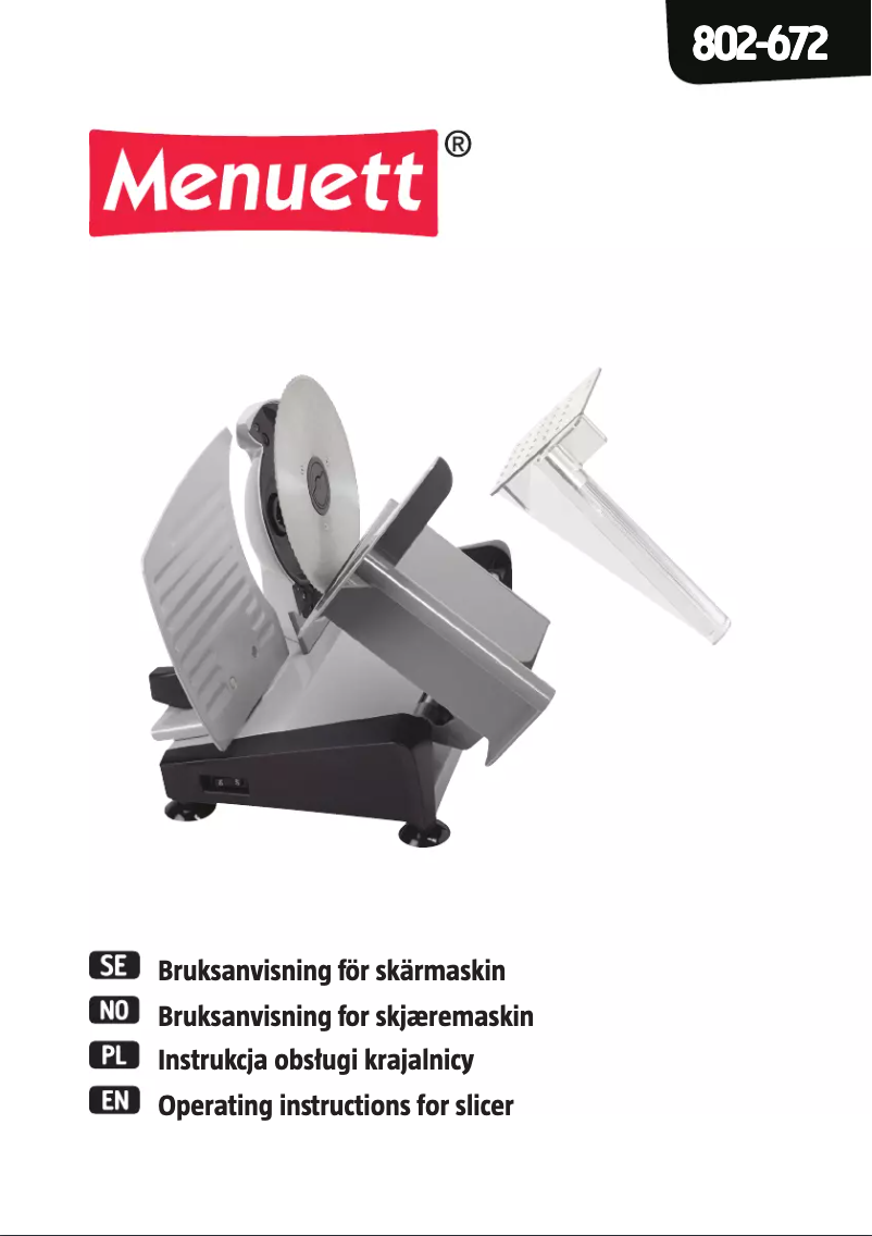 Page 1 of the manual User Manual Menuett 802-672