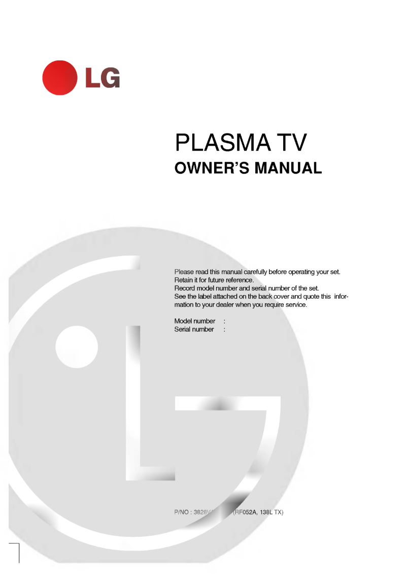 First page image of the manual for 50PM1MA