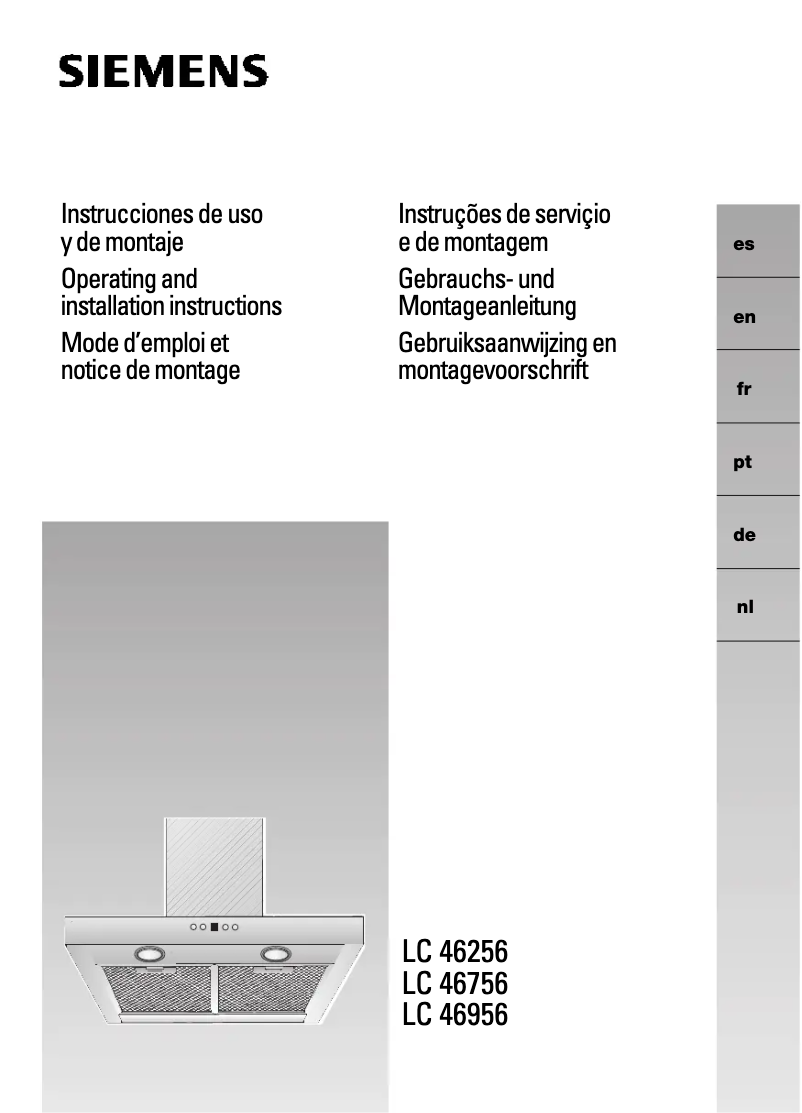 Page 1 of the manual User Manual Siemens LC46256