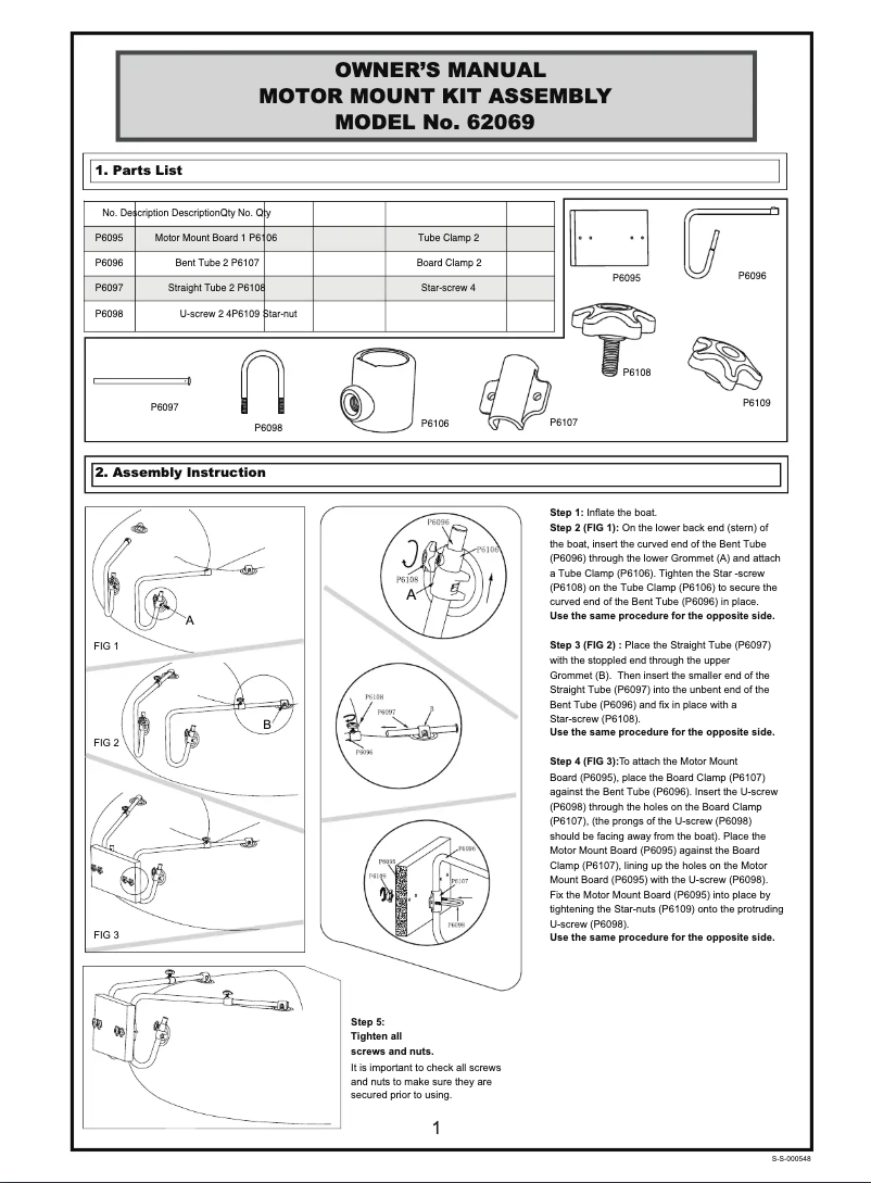 Page 1 of the manual User Manual Bestway 62069