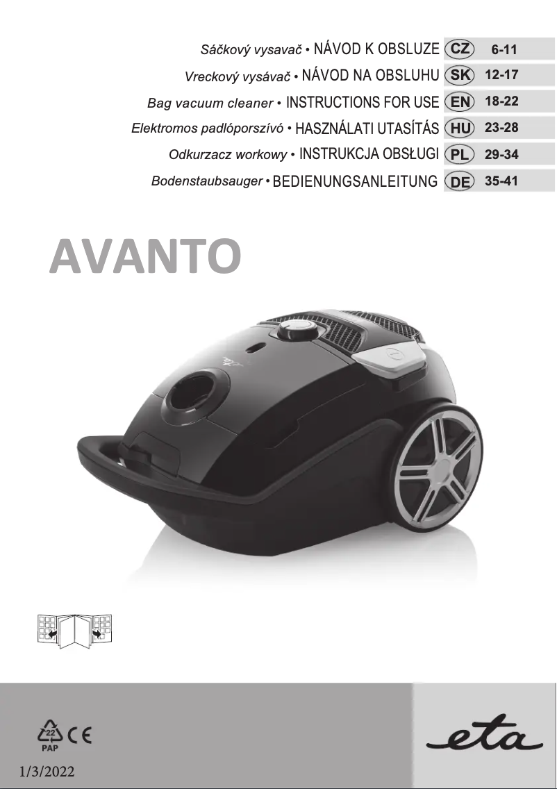 First page image of the manual for Avanto 0519 90000
