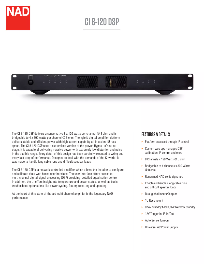 First page image of the manual for CI 8-120 DSP