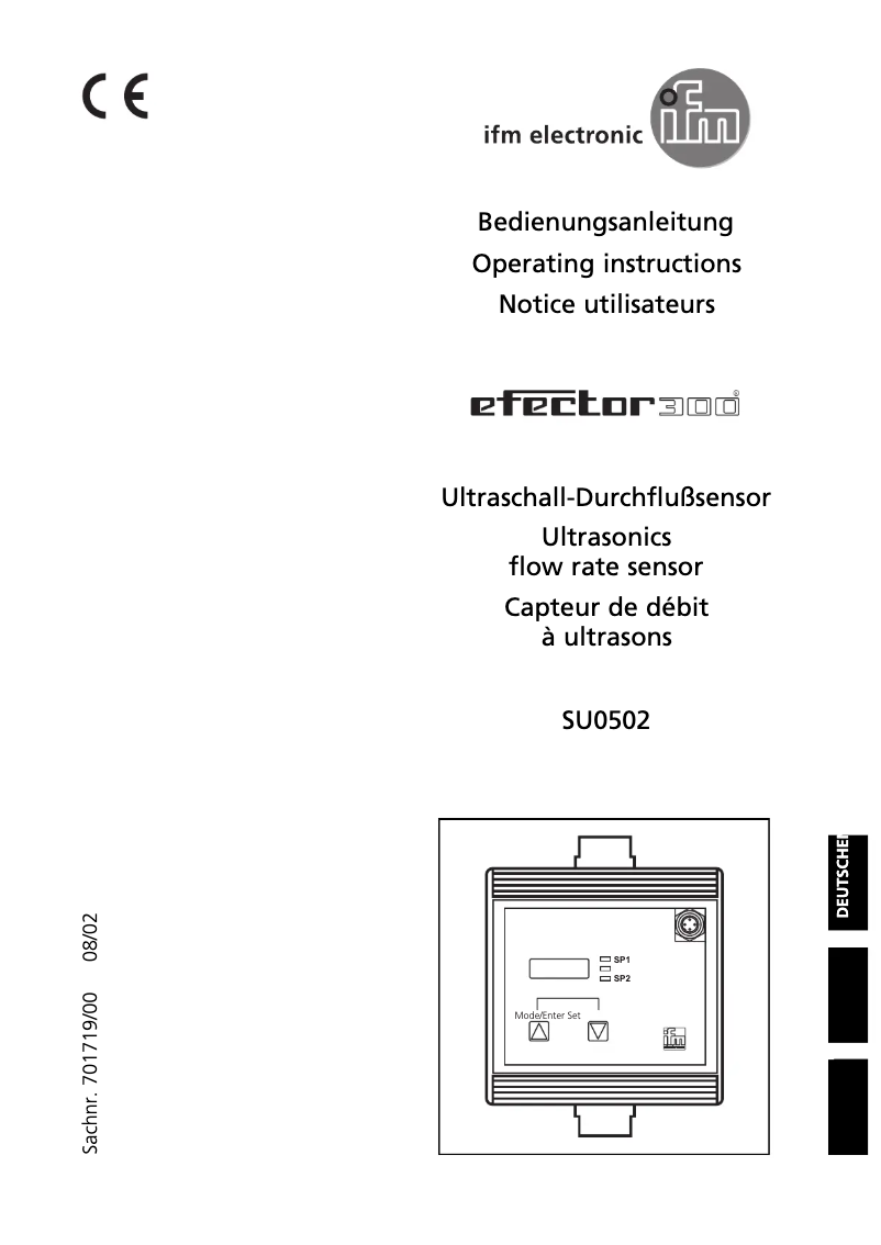 First page image of the manual for SU0502
