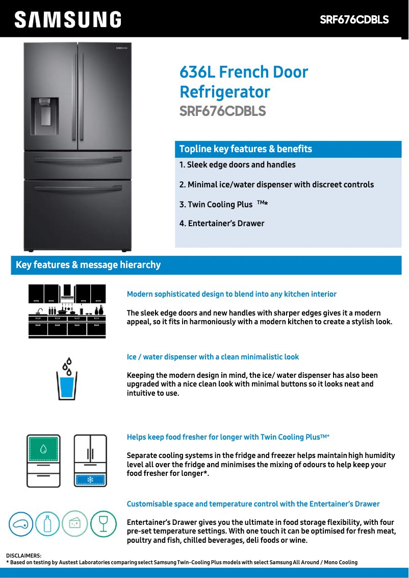 First page image of the manual for SRF676CDBLS