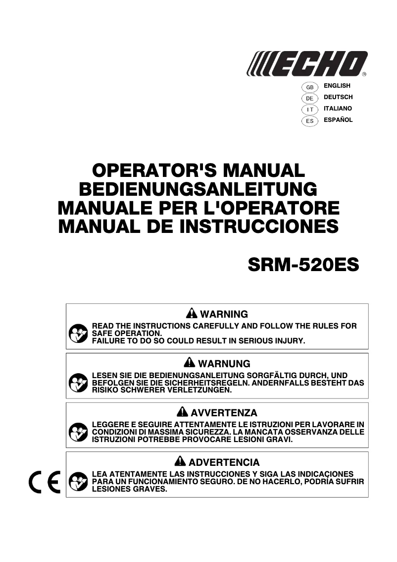 Page 1 of the manual User Manual Echo SRM-520ES
