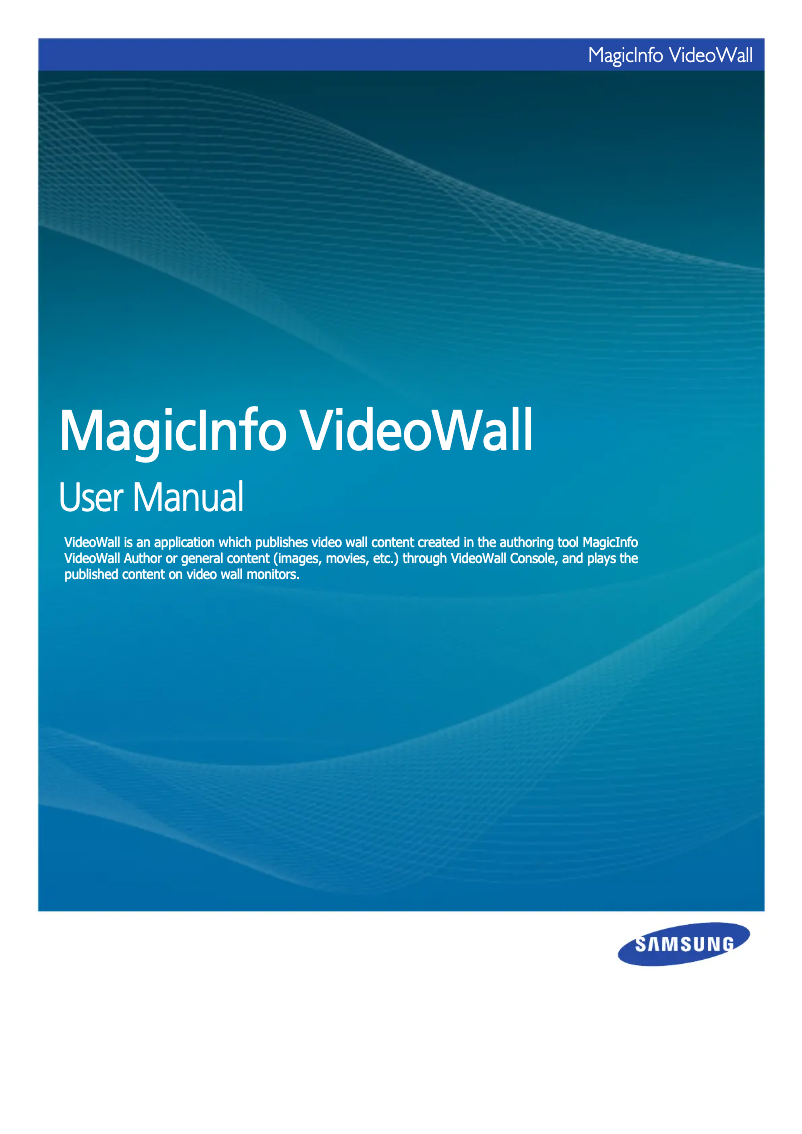 First page image of the manual for MagicInfo VideoWall Author