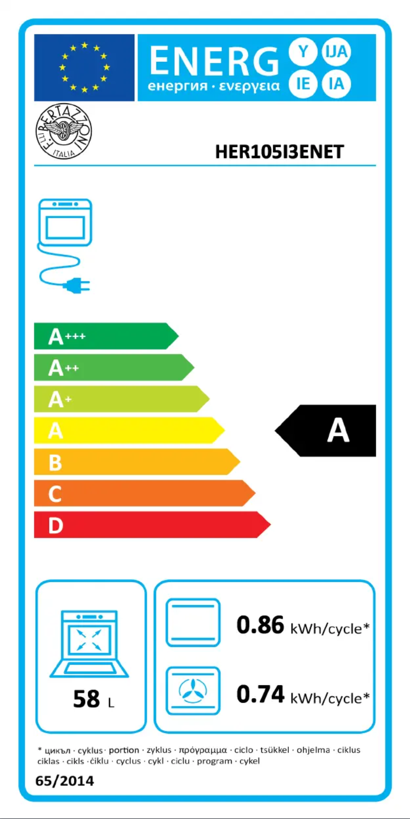 First page image of the manual for HER105I3ENET