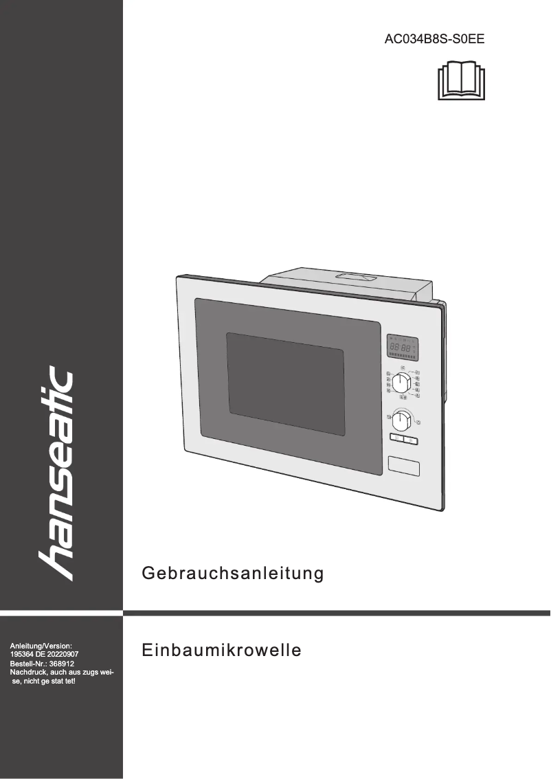 Page 1 of the manual User Manual Hanseatic AC034B8S-S0EE