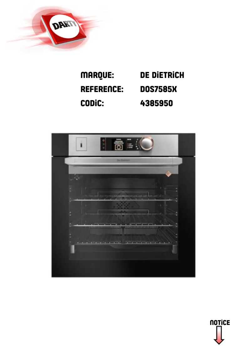 First page image of the manual for DOS7585X