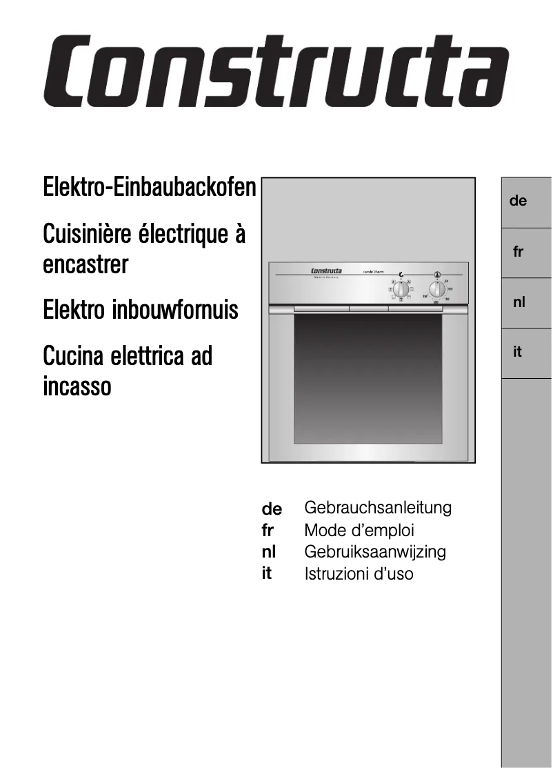 Page 1 of the manual User Manual Constructa CF13850