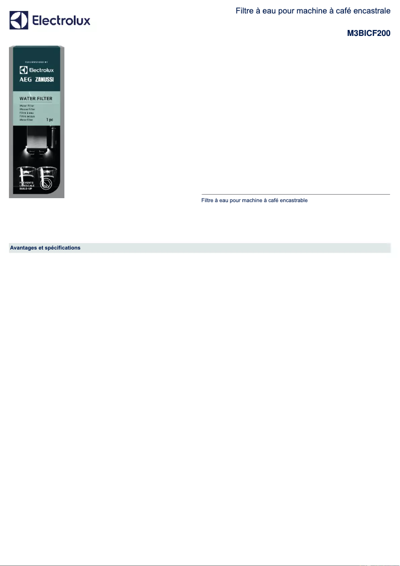 Image de la première page du manuel de l'appareil M3BICF200