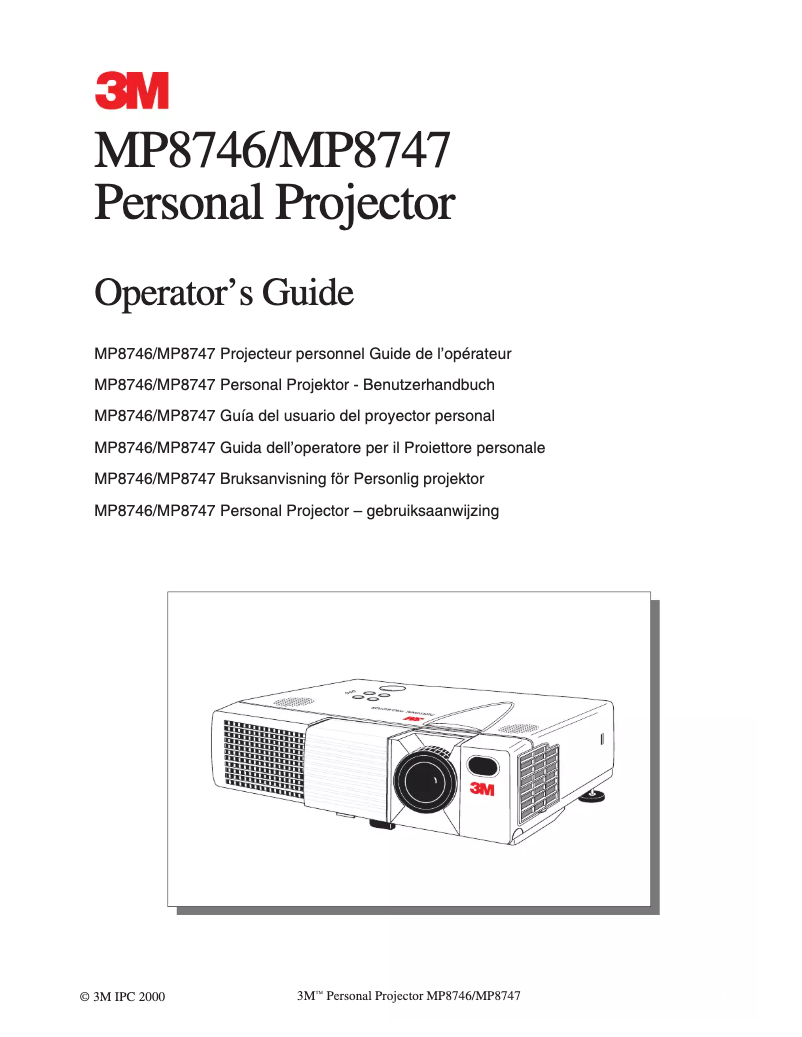 First page image of the manual for MP8747