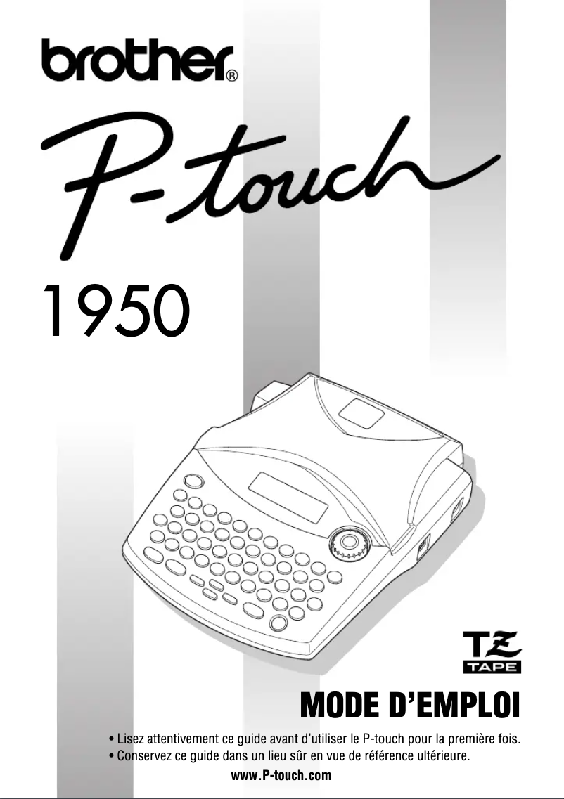 First page image of the manual for P Touch 1950