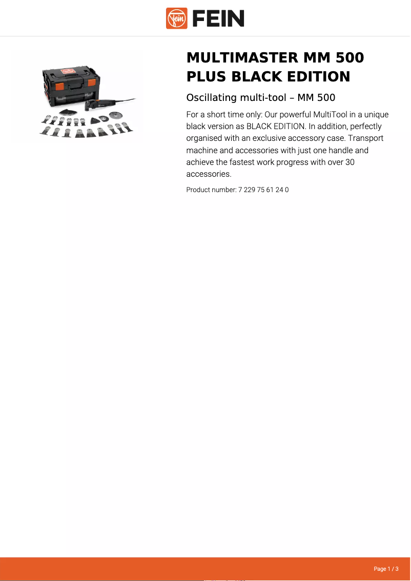 First page image of the manual for Multimaster MM 500 Plus