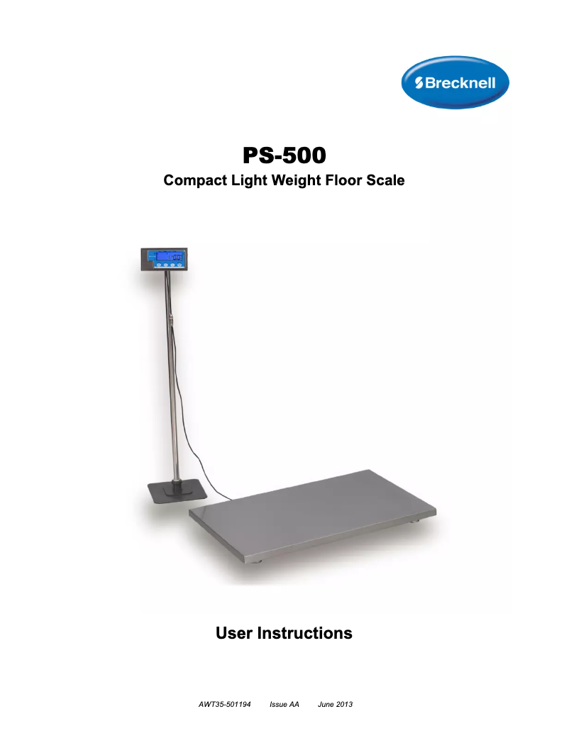 First page image of the manual for PS-500