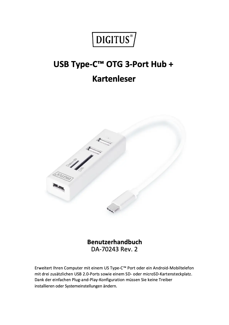 Page 1 of the manual User Manual Digitus DA-70243