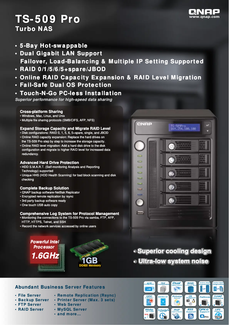 First page image of the manual for TS-509 Pro Turbo NAS