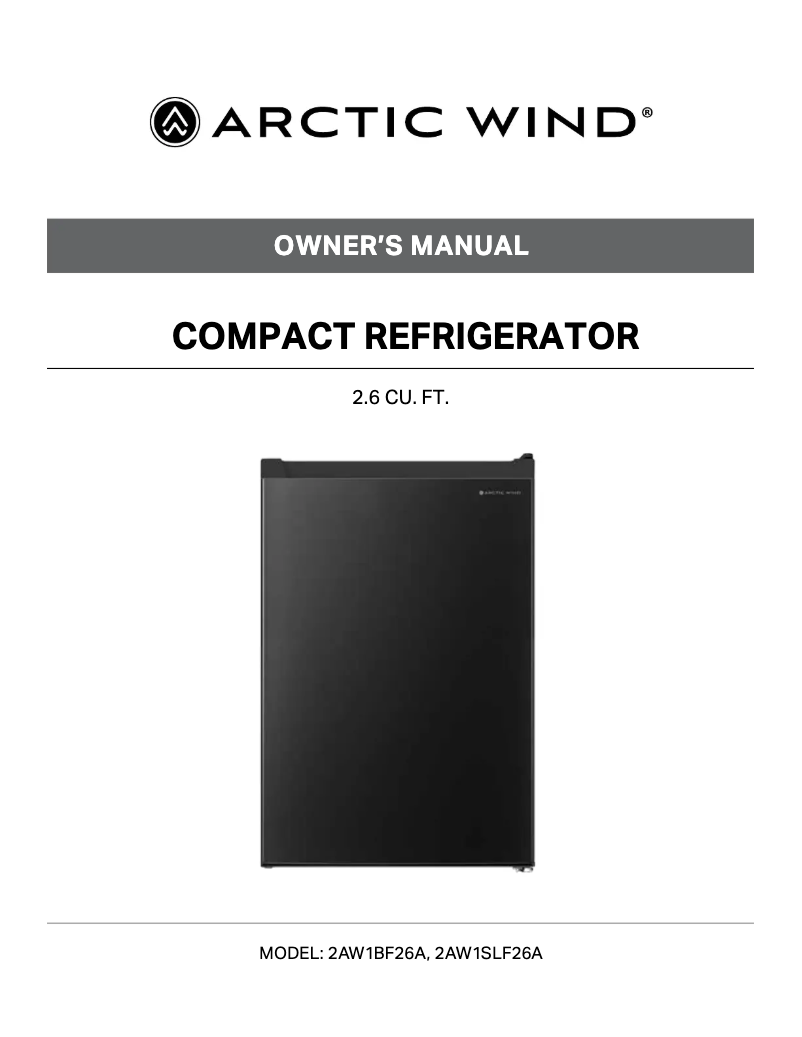 Page 1 of the manual User Manual ARCTIC WIND 2AW1SLF26A