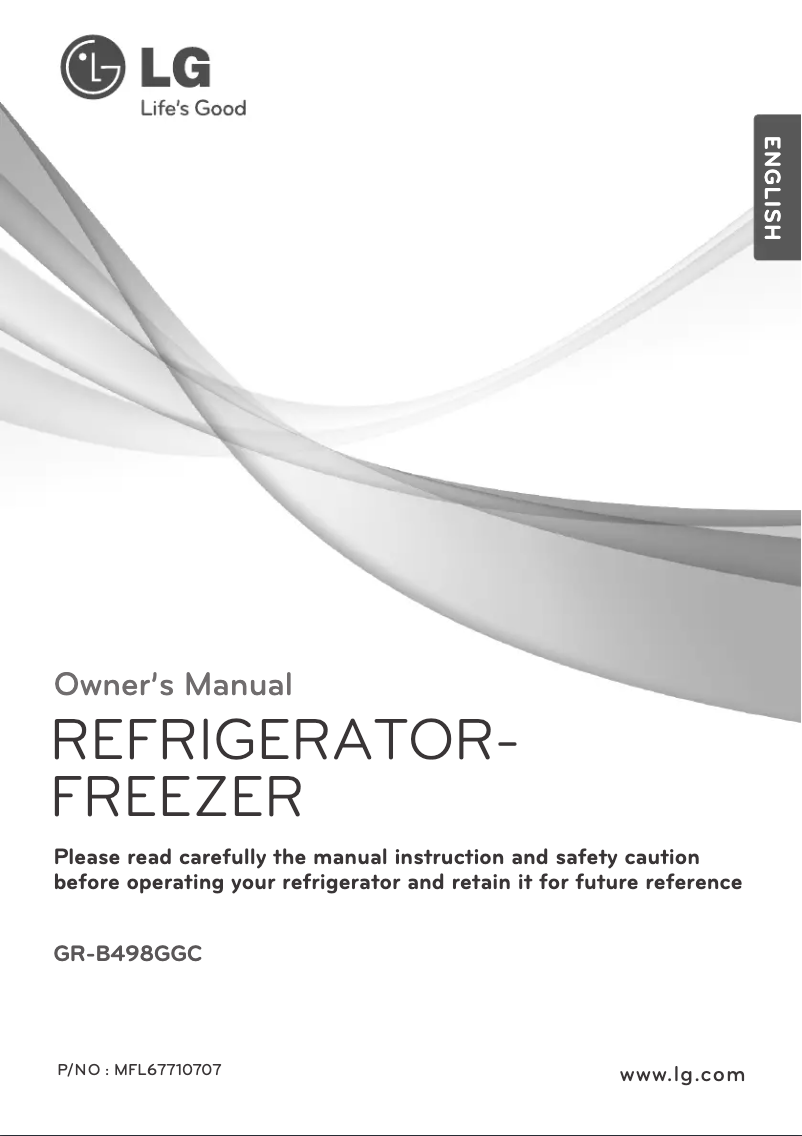 First page image of the manual for GR-B498GGC