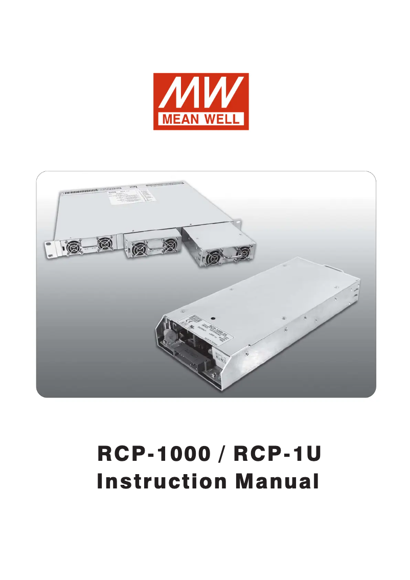 Page 1 of the manual Instruction Manual Mean Well RCP-1000-12