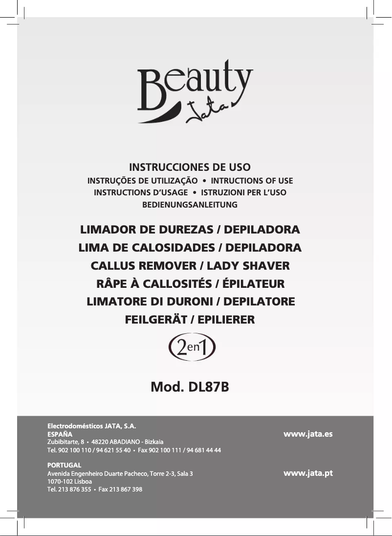 First page image of the manual for DL87B